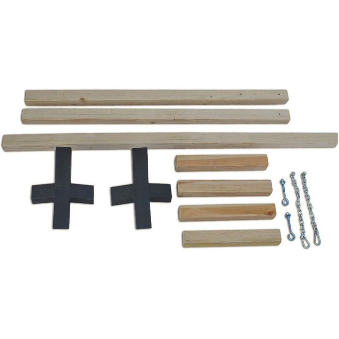 Megaastore Hammock Stand made of Beech Wood up to 90kg | Dimensions: Length: 320cm - Height: 80cm - Width at the bottom: 130cm