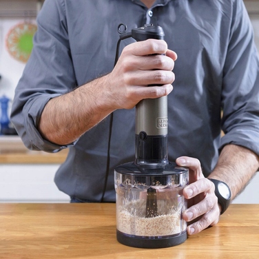 Занурювальний блендер Black+Decker BXHBA1200E, 1200 Вт, чорний