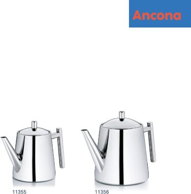 Kela Teapot with infuser, stainless steel teapot 1.7 l ANCONA, teapot for loose leaf tea and tea bags, tea maker, silver