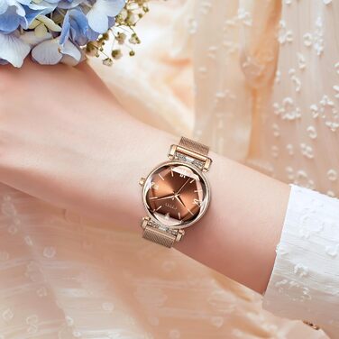 Жіночий годинник CIVO: водостійкий, мінімалістичний, кварцовий, кварцовий годинник для жінок (Y-3 рожеве золото)