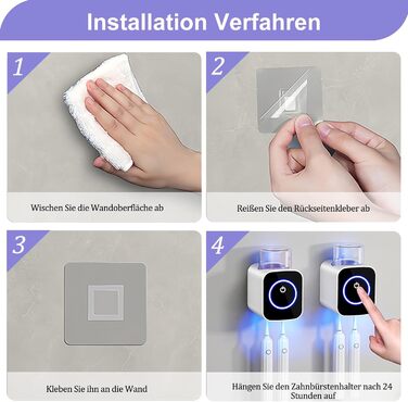 Стерилізатор зубних щіток з УФ-світлом Maxspace, тримач для стаканів, таймер, індикатор (білий)