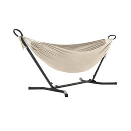 Гамак SONGMICS GHS001G01 бежевий з металевим каркасом 210x150 см, регульована висота, до 240 кг, для саду