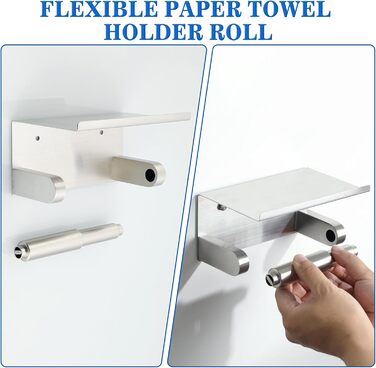 Тримач туалетного паперу Mooche з нержавіючої сталі, 17,5 см, полірований – надійний для ванної кімнати та дому