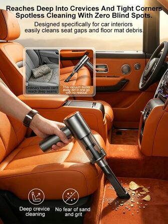 SCOVEE Портативний акумуляторний пилосос 4-в-1 для авто, дому, офісу 26000Pa з самоочищенням