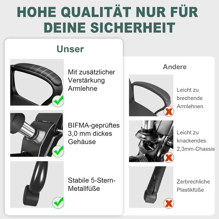 Офісне крісло BASETBL для роботи та ігор, 150 кг, ергономічне, з PU шкіри, регульоване, з м'якими підлокітниками, функція гойдання (Червоний)