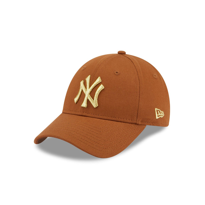 Шапка New Era New York Yankees з помпоном та в'язаним манжетом для жінок, колір: коричневий