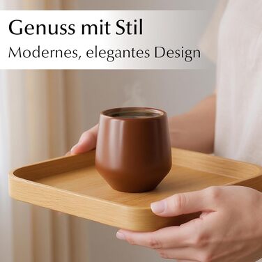 Набір чашок для еспресо Miamio, 4 шт (90 мл), кераміка без ручки, бежевий пастельний колір, Luxe Collection