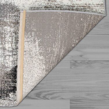 Килим Paco Home для вітальні та спальні: короткий ворс, вінтажний стиль, пастельний колір, абстрактний дизайн, 120x170 см, сірий