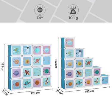 SONGMICS 15-Cube Storage Organizer - Blue