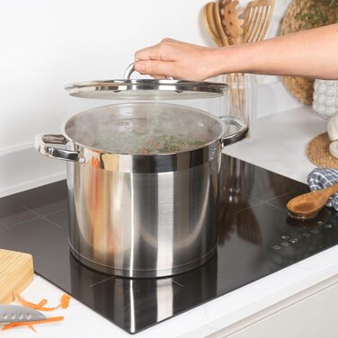 Пароварка Salter Timeless 3-рівнева – 18 см, нержавіюча сталь, 9 літрів, з антипригарним покриттям та скляною кришкою, для індукційних плит