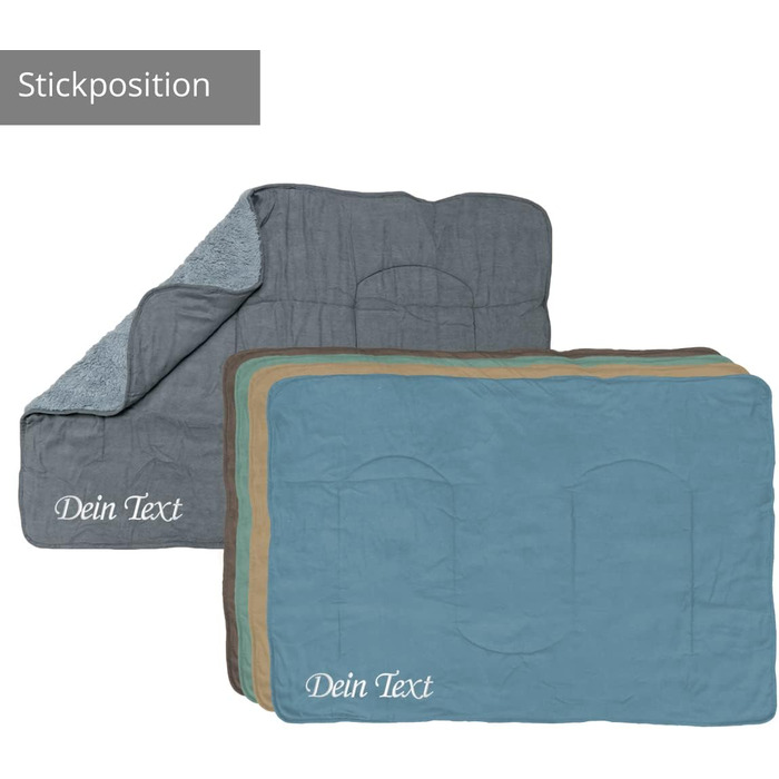 Декоративний плед для собак та котів з вишивкою імені, персоналізований, 4 кольори, м'який, двосторонній, з тедді-фактурою (сірий)