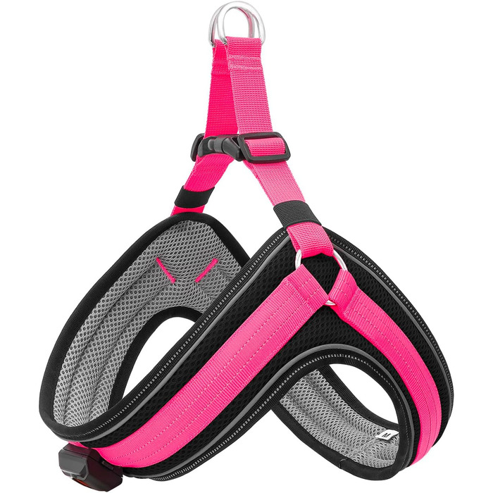 Світловідбиваючий жилет для собак BiPawTi середнього розміру, перезаряджається, жилет для собак зі світлодіодами, 3 режими світіння - світиться в темряві, шлейка для собак, для прогулянок, зелене світло (рожеве/червоне), XL