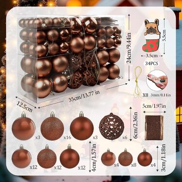 Набір прикрас на ялинку 101 шт. Пластикові кулі Рожеве золото Матові, Блискучі, з Гліттером, Ялинкові стрічки, Декор для дому та свят