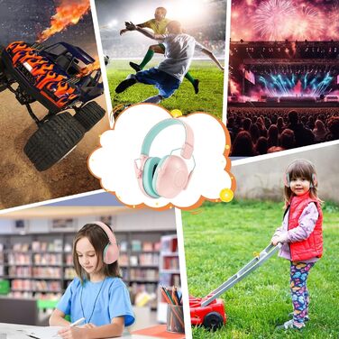 Навушники для захисту від шуму для дітей, рожеві: ідеально для дітей з аутизмом та для концертів