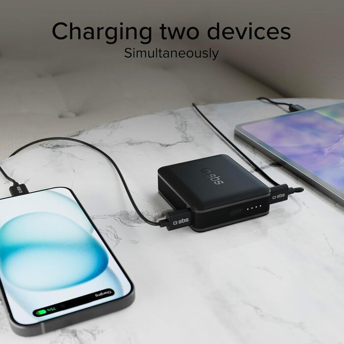 Power Bank SBS Slim 20000 mAh 100W з LCD-дисплеєм: зарядка для Apple, Samsung, MacBook, iPad, ноутбука, планшета, смартфона