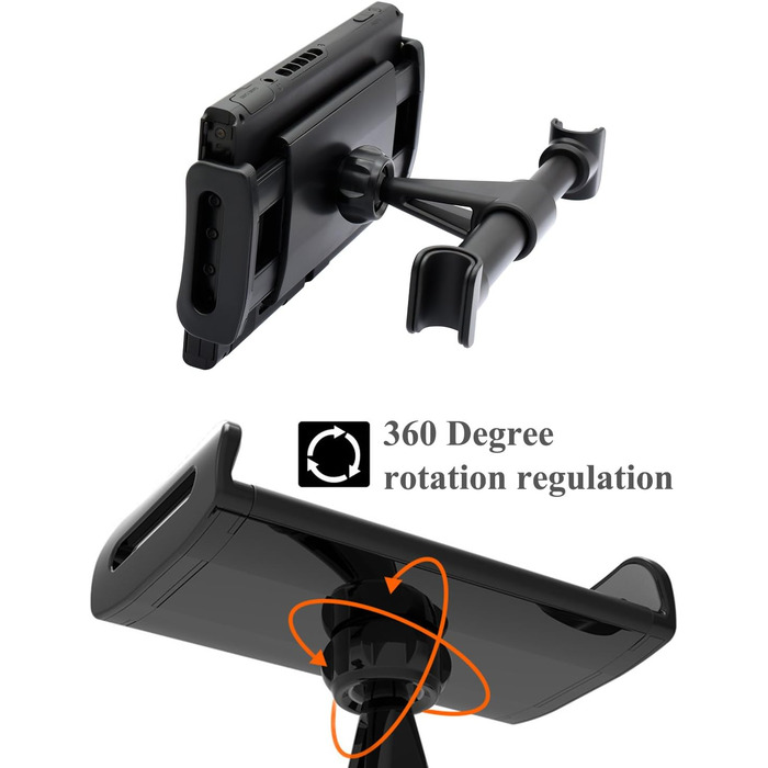 Автотримач для Nintendo Switch/Switch OLED - універсальний, регульований, для авто (4'-11'), чорний