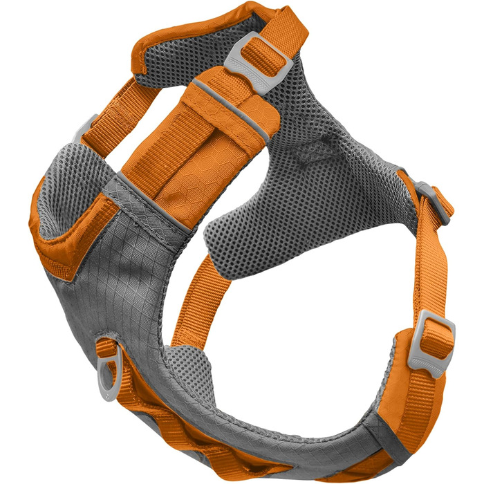 Шлейка для собак Kurgo Journey Air, зручна та безпечна для прогулянок та бігу, з ручкою для контролю, відбивачі, посилена, середній розмір (Orange/Sunset Chevron)