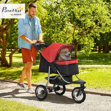 PawHut Складаний візок для собак і котів до 10 кг, червоний