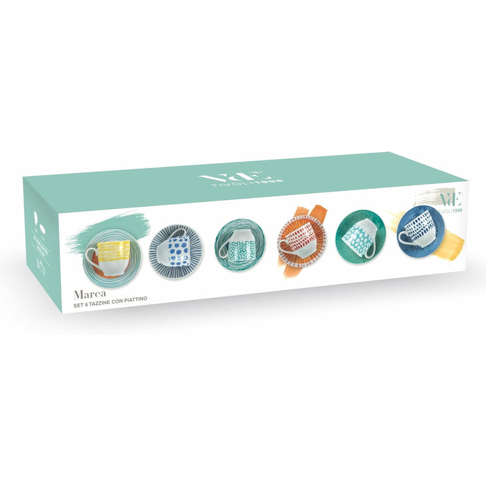 Villa d'Este Home Tivoli, Marea Espresso cups with saucer, set of 6