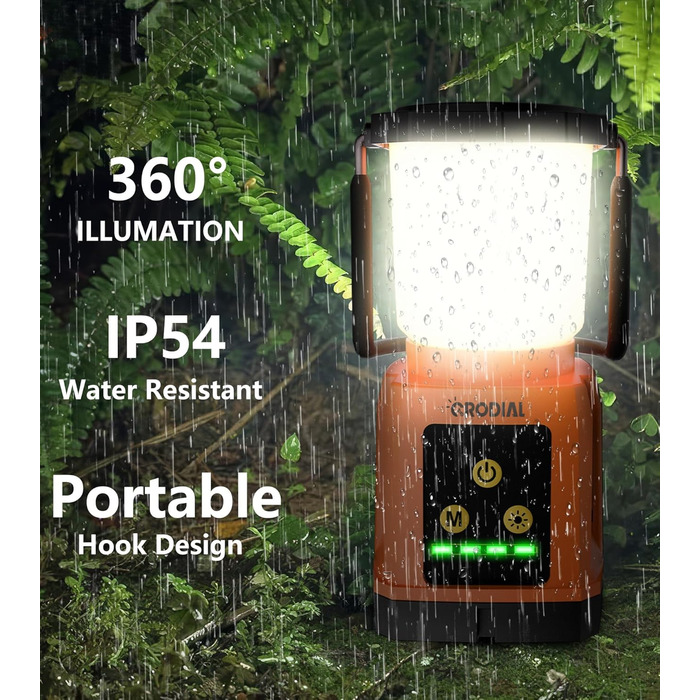 CRODIAL LED Camping Lantern Rechargeable, Camping Essentials 5000mAh Power Bank, Waterproof Camping Tent Light, Lanterns for Power Outages, Hurricane, Emergency, Hiking, Outdoor