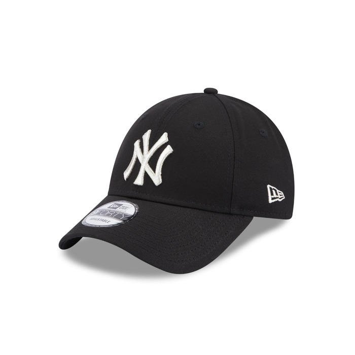 Кепка New Era New York Yankees MLB з металевим логотипом, чорна, регульована, жіноча, 9Forty