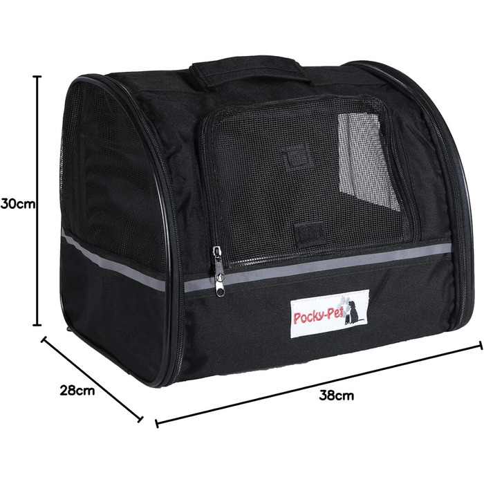 Чорна переносна сумка для собак H4L 38x28x30 см - переноска, транспортна коробка, сумка для собак