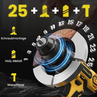 Акумуляторний дриль-шуруповерт 21V з 2 акумуляторами 2000mAh, 45Nm, 25+3 ступені крутного моменту, 10мм патрон, 27 предметів + кейс для домашніх DIY проектів