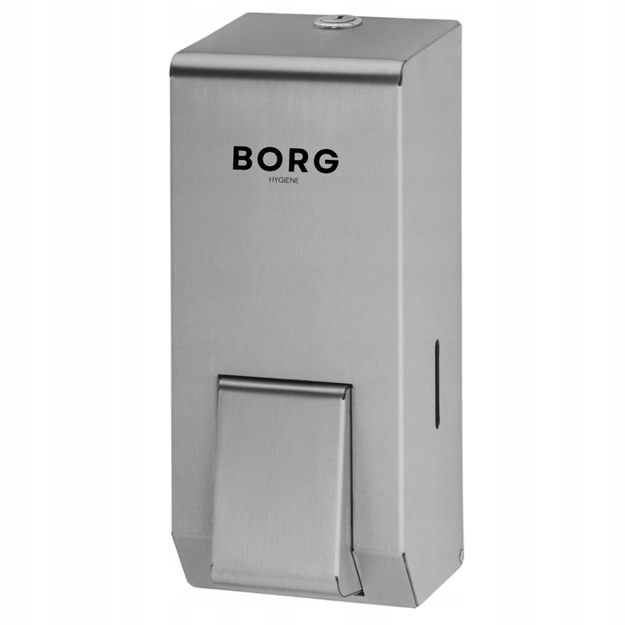 Настінний ручний дозатор для мила BORG Hygiene, 900 мл, сірий