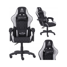 Ігрове крісло Alpha Gaming Kevlar Grey, тканина, чорно-сіре
