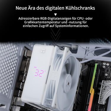 Thermalright Assassin X 120R Digital White - кулер для CPU з цифровим дисплеєм, 4 теплові трубки, PWM вентилятор, підтримка AM5 та Intel LGA1700/1851/1150/1151/1200