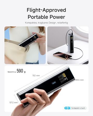 Power Bank CUKTECH 15 Ultra 20000mAh 165W з PD 3.1 та цифровим дисплеєм. Сумісний з iPhone, MacBook Pro, Samsung та іншими пристроями.