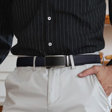 Чоловічий шкіряний ремінь Zitahli з автоматичною пряжкою, регульований (Imperial Blue/Brown, 46-52)