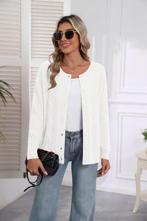 Кардиган жіночий в'язаний Daen Langar Oversize, білий, розмір XXL