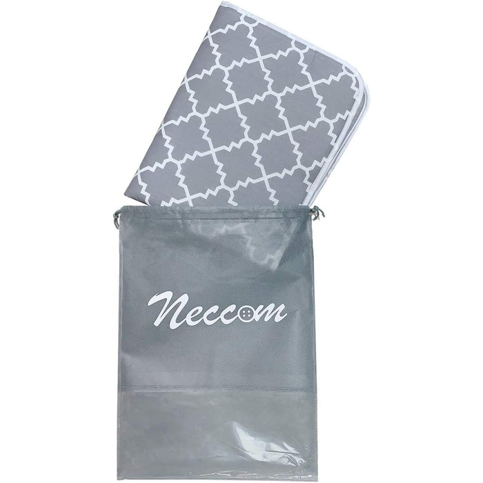 Термостійкий прасувальний килимок Neccom з силіконовою підставкою, 100% бавовна, для столу, пральної машини та сушарки, портативна прасувальна підкладка у мішечку на шнурку