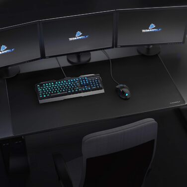 Килимок для миші Titanwolf XXXL 1200x600mm - великий ігровий килимок з мотивом, чорний