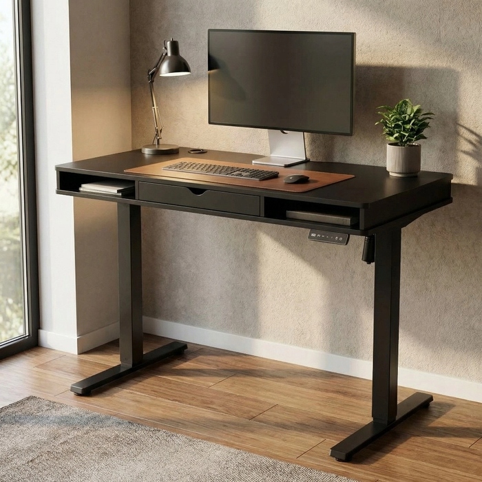 Прямокутний письмовий стіл Spacetronik 120 x 60 x 120 см, чорний