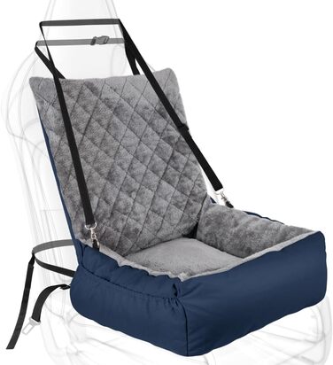 Автокрісло для собак SIVEIS – м'яке ліжко з кишенькою, захист від подряпин, з ременем безпеки