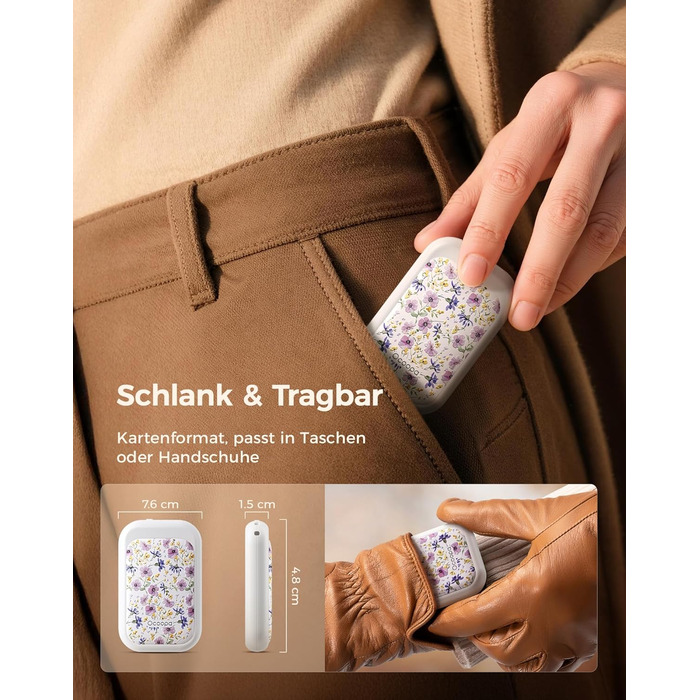 Електричні грілки для рук OCOOPA AI з магнітом, 5000mAh, 2 шт., ультратонкі, для жінок, подарунок, зима