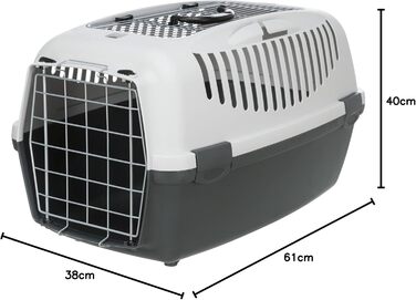 Тріксі переносна клітка Capri Open Top, сіра, розмір S (40x38x61 см), 1 шт.