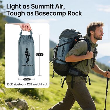 Тент FREE SOLDIER 3x3.2 м, водовідштовхуючий, ультралегкий, захист від УФ, для кемпінгу, пікніків та активного відпочинку (сіро-блакитний)