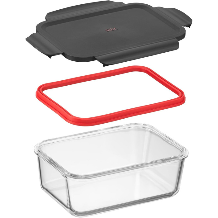 Набір контейнерів для зберігання Silit Storio (3 шт.), скляні з кришкою, герметичні, придатні для миття в посудомийній машині, для мікрохвильової печі та духовки (без кришки)