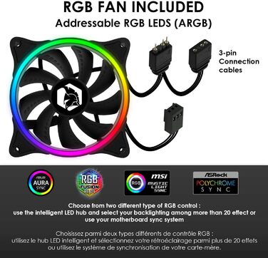 Корпус для ПК EMPIRE GAMING Spartan ARGB: середній ATX-корпус з LED підсвічуванням та скляною панеллю