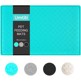 Підставка для миски для собак і котів Umtiti (60x40 см, кремовий), водонепроникна, неслизька силіконова підставка для миски, миюча, L-1шт, кремовий (M-зелений)