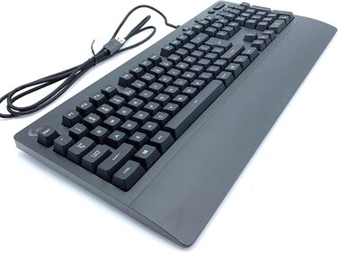 Ігрова клавіатура Logitech G213 Prodigy з RGB-підсвічуванням, програмовані клавіші G, мультимедійне керування, підставка для зап'ястя, захист від бризок, німецька QWERTZ-розкладка - Чорний QWERTZ, німецька версія