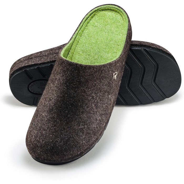 Чоловічі фетрові домашні тапочки ESTRO - теплі зимові тапочки з гумовою підошвою, розмір 41 EU, коричневого кольору