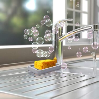 Набір мисочок для мила з підставою, 2 шт, сірий колір. Підходить для кухні та ванної кімнати. Легко чистити.