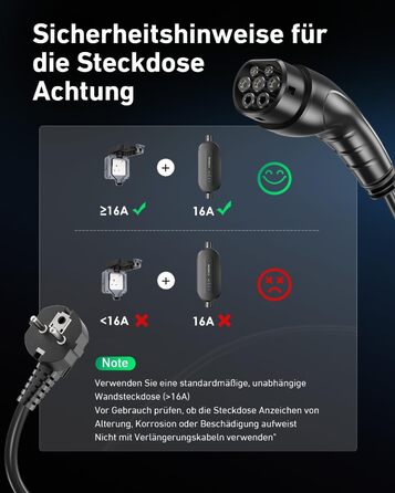 Кабель для зарядки електромобіля Evjuicion Typ 2 Schuko, 3.68kW, 6м, 16A, з індикатором, IP67, для ID.3/4, X1, 5ER, Model Y/3 та інших електромобілів