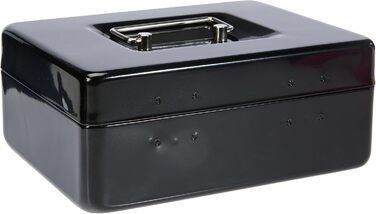 Металева касова скринька Rapesco SB0006B1 з замком, 3 ключами та висувним відділенням, розмір 6, чорна