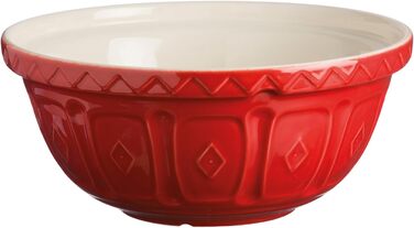 Mason Cash Steingut Mixing Bowl 26 cm, Red, 2.7 L, Dough Bowl for Bread Dough, Cake Dough or Pizza Dough, made of high-quality, chip-resistant stoneware, large dough bowl