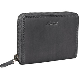 Benthill Wallet Women's Small Genuine Leather | Wallet with RFID Protection | Flat Slim Card Holder with Zipper & 6 Card Slots, Color: Gray